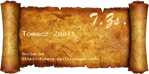 Tomecz Zsolt névjegykártya